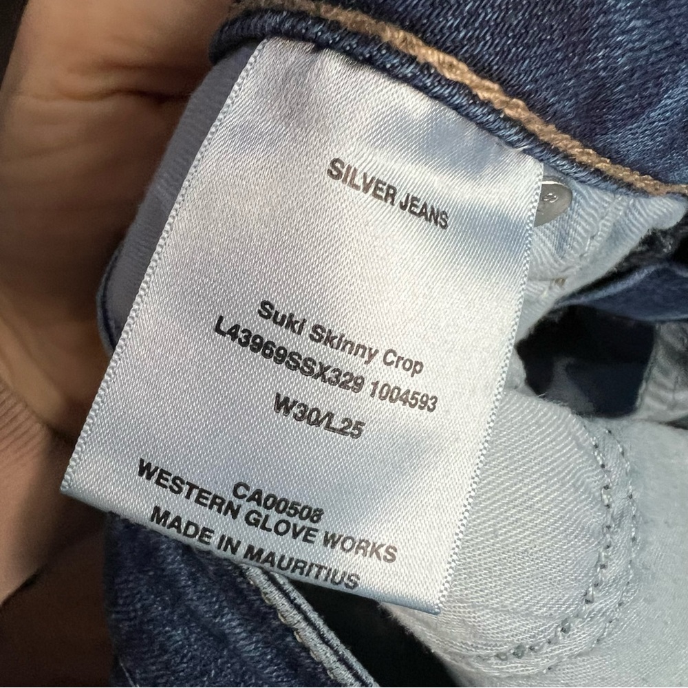 Silver jeans suki skinny crop dark wash size 30 x25 - Picture 3 of 11